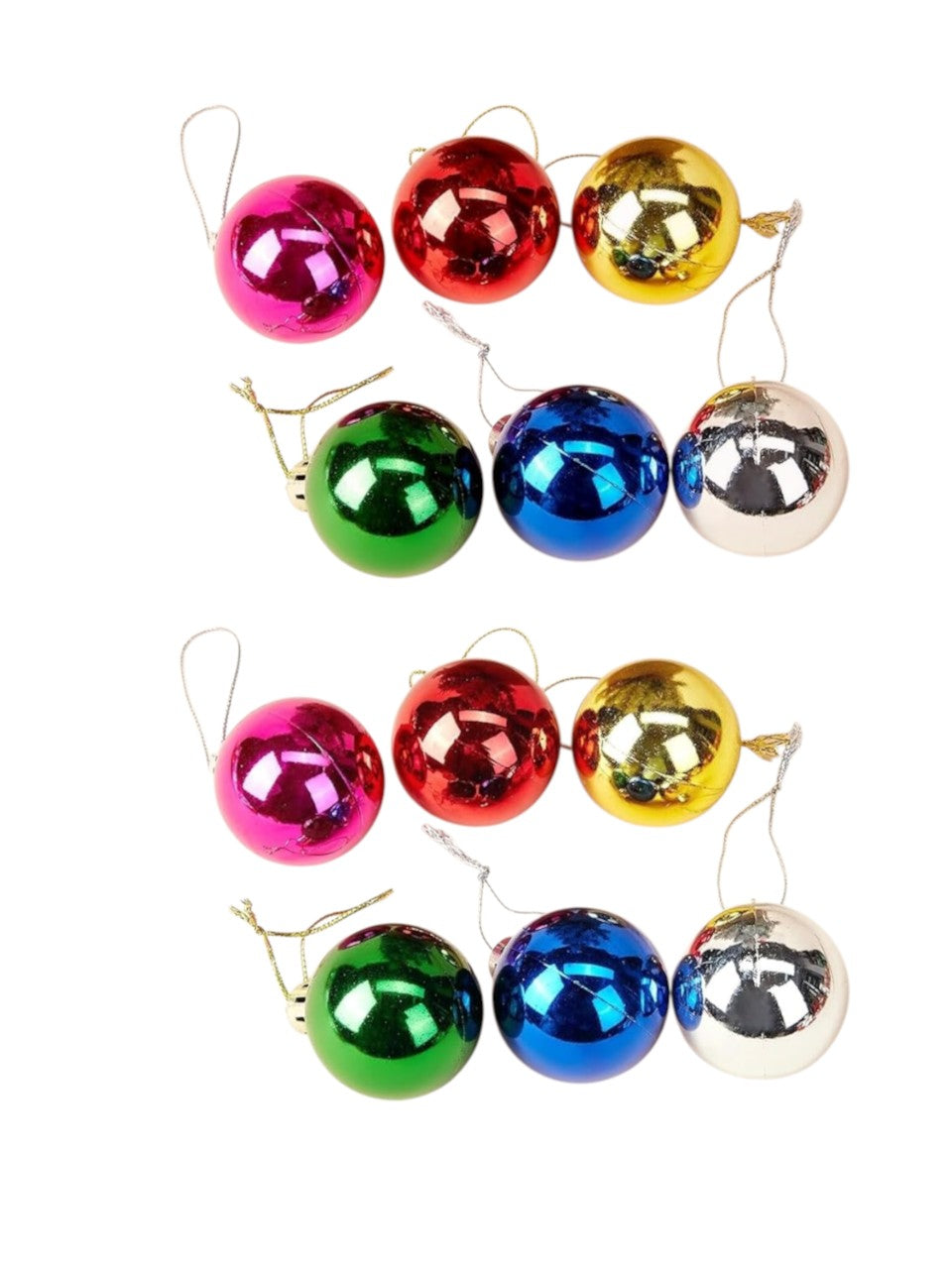 Christmas Ball Ornaments | Hanging Xmas Decorations for Tree, Home & Party | 12 pcs |