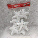 Christmas Tree Hanging Ornaments – 6 White Stars | Xmas Decorations for Home, Office & Holiday Celebrations