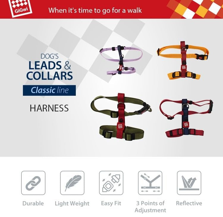 Gigwi Classic Line Harness for Dogs-Yellow
