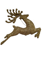 Christmas Tree Reindeer Ornament | Gold Glitter Festive Decoration for Xmas, Home & Office