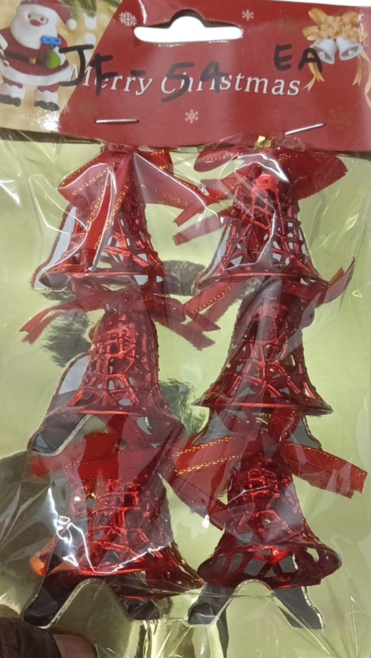 Christmas Tree Red Bell Ornaments | Festive Holiday Hanging Decorations for Tree, Office & Parties
