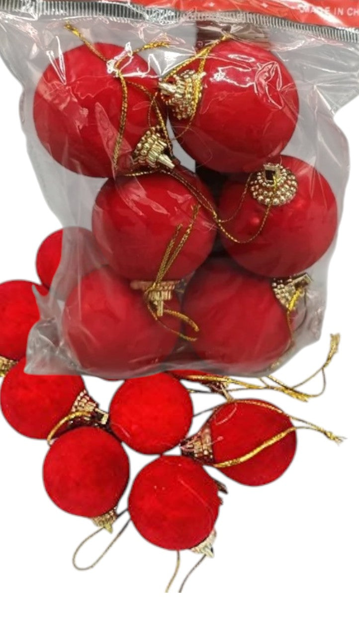 Christmas Tree Red Velvet Ornament | Hanging Holiday Decoration for Home, Office & Party