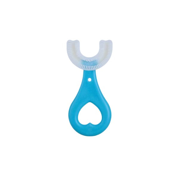 Kids Soft Silicone U Shape Toothbrush for Whole Mouth Cleaning, Heart Handle, Multicolour, 1 count (2-12 Years Old)