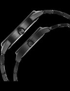 Fastrack Mixmatched Quartz Analog Black Dial With Black Metal Strap Watch For Couple.