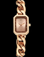 Fastrack Quartz Analog Rose Gold Dial Rose Gold Metal Strap Watch for Girls