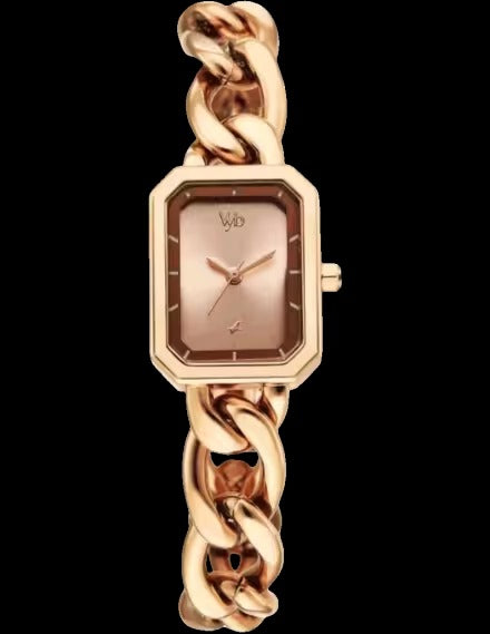 Fastrack Quartz Analog Rose Gold Dial Rose Gold Metal Strap Watch for Girls