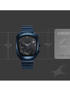 Fastrack Men UFO Quartz Multifunction Black Dial Blue Stainless Steel Strap Watch