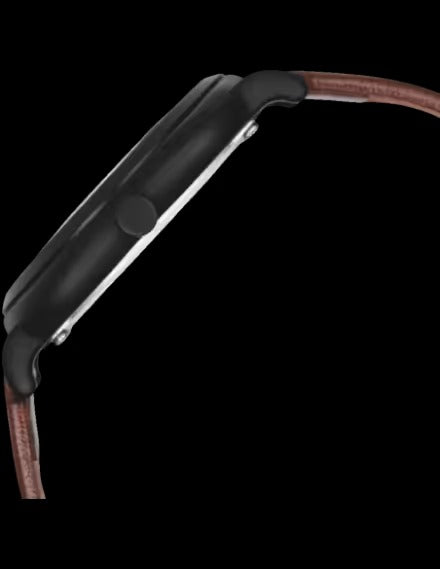 Fastrack Hype All Black Quartz Analog Black Dial With Brown Leather Strap Watch