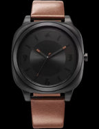 Fastrack Hype All Black Quartz Analog Black Dial With Brown Leather Strap Watch