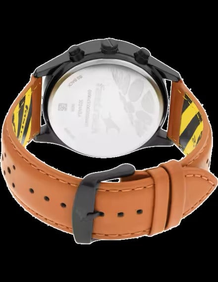 Fastrack FastFit Quartz Analog with Day and Date Blue Dial Leather Strap Watch