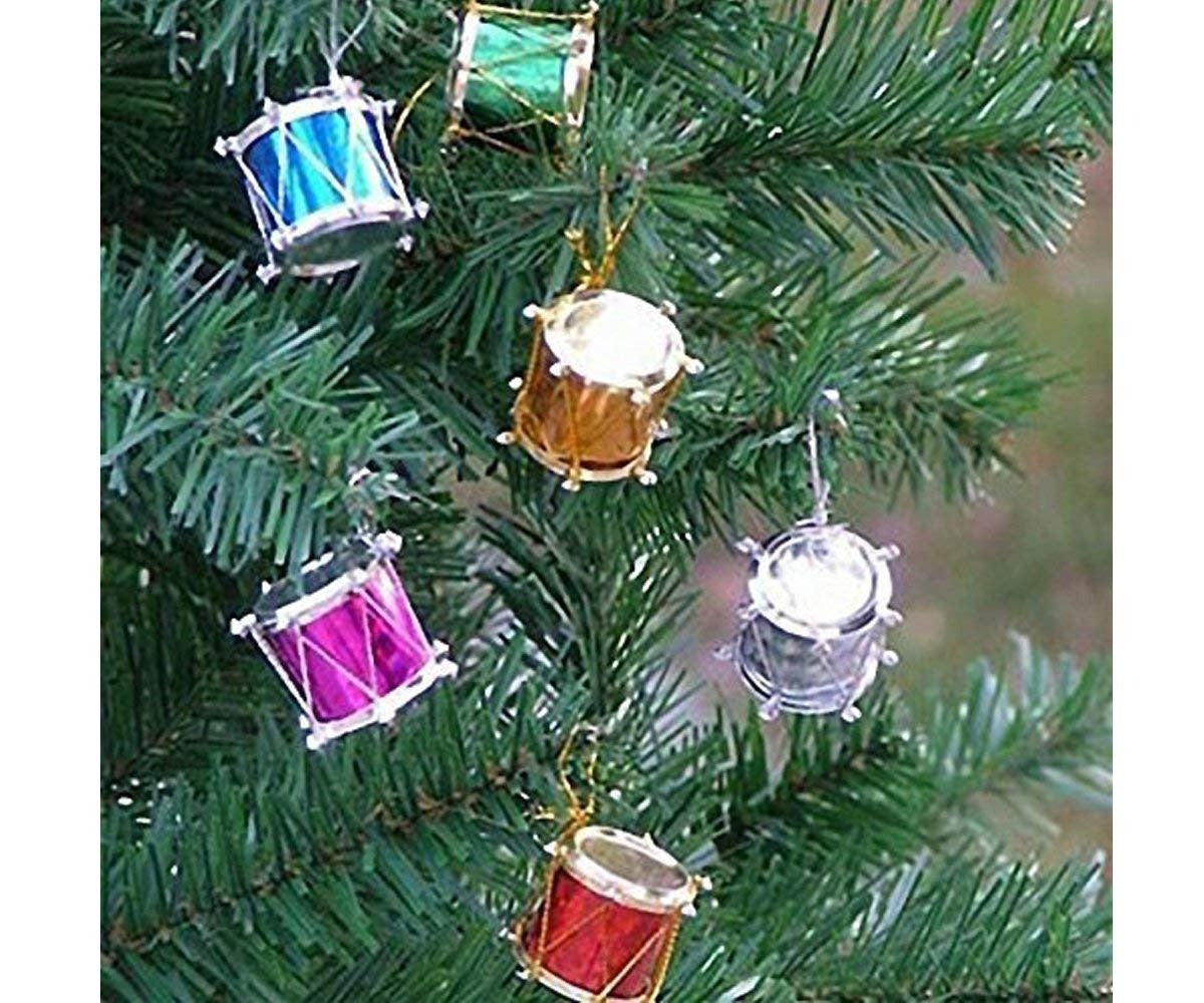 Christmas Ornaments| Set of Colorful Mini Drum | Hanging Decorations for Tree, Home & Holiday Celebrations