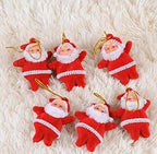 Christmas Tree Hanging Santa Ornaments – Pack of 6 | Festive Holiday Decoration for Home, Office & Tree