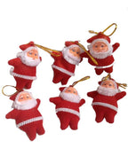 Christmas Tree Hanging Santa Ornaments – Pack of 6 | Festive Holiday Decoration for Home, Office & Tree