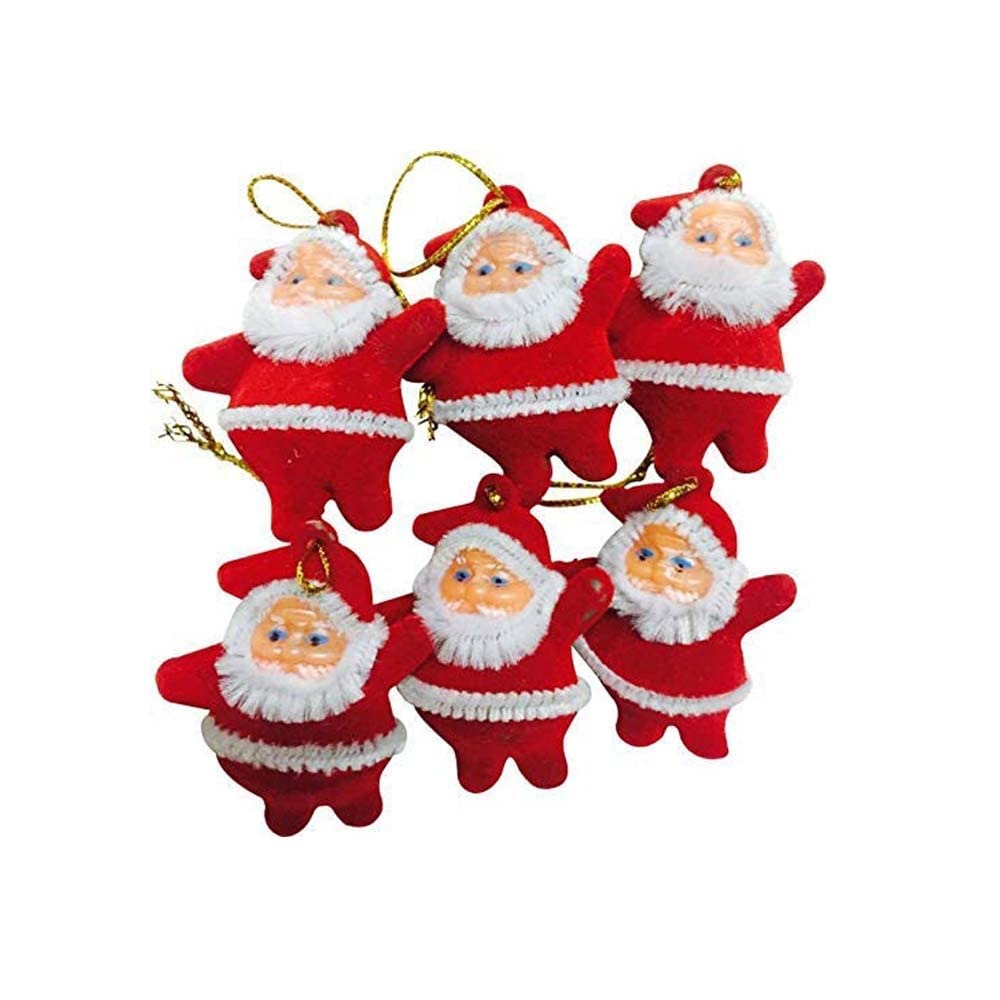 Christmas Tree Hanging Santa Ornaments – Pack of 6 | Festive Holiday Decoration for Home, Office & Tree