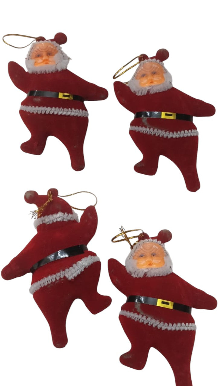 Christmas Ornaments Set of 2 Small Santa Claus  | Hanging Decorations for Xmas Tree & Home Decor