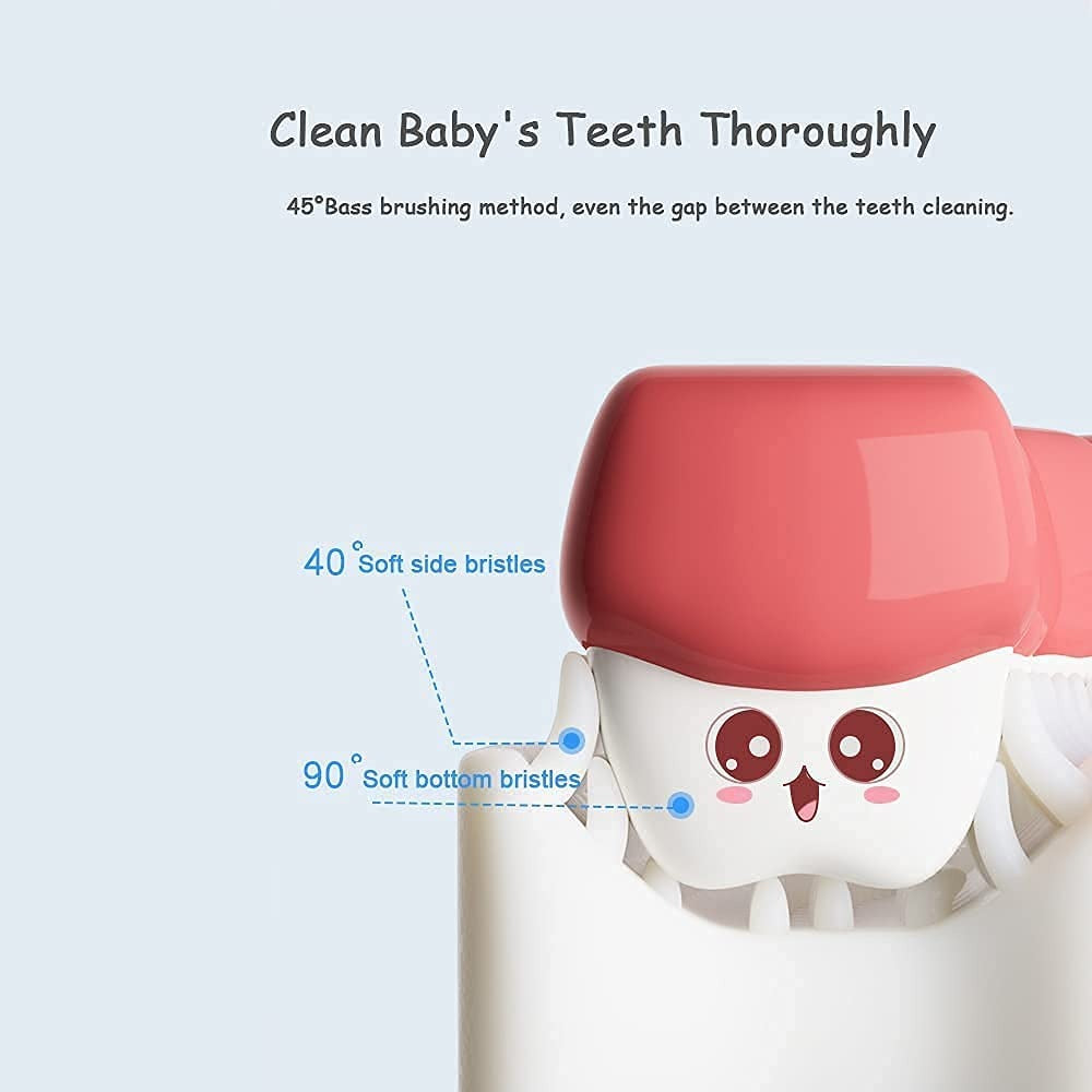 Toothbrush for Kids with U Shaped Silicone Brush