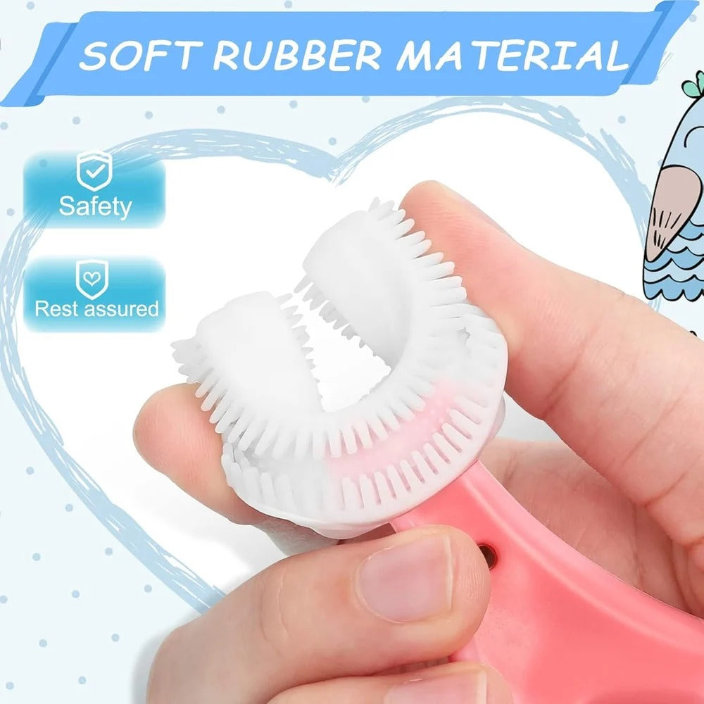 Toothbrush for Kids with U Shaped Silicone Brush