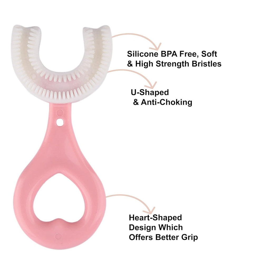 Toothbrush for Kids with U Shaped Silicone Brush