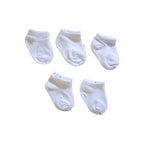 Baby Socks 5-Pack – White & Black, Soft Cotton Unisex (0–24 Months)
