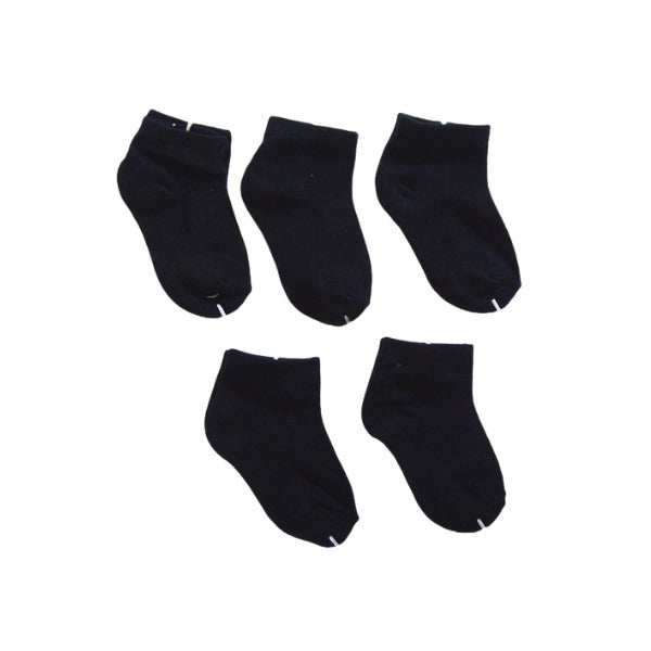 Baby Socks 5-Pack –Black, Soft Cotton Unisex (0–24 Months)