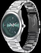 Fastrack Groove Quartz Analog Green Dial Silver Stainless Steel Strap Watch