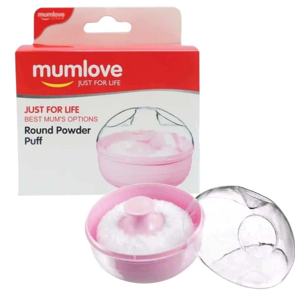 Baby Powder Puff by Mumlove – Soft, BPA-Free with Case (1 Pc)|pink|