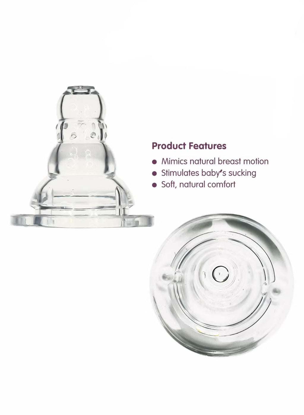 Baby Silicone Feeding Nipples – Babe | BPA-Free, Anti-Colic, Natural Feeding | Pack of 1