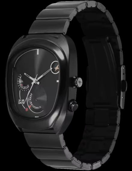 Fastrack Men UFO Quartz Multifunction Black Dial Stainless Steel Strap Watch