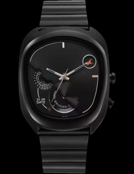 Fastrack Men UFO Quartz Multifunction Black Dial Stainless Steel Strap Watch