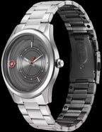 Fastrack Groove Quartz Analog Grey Dial Silver Stainless Steel Strap Watch For Guys