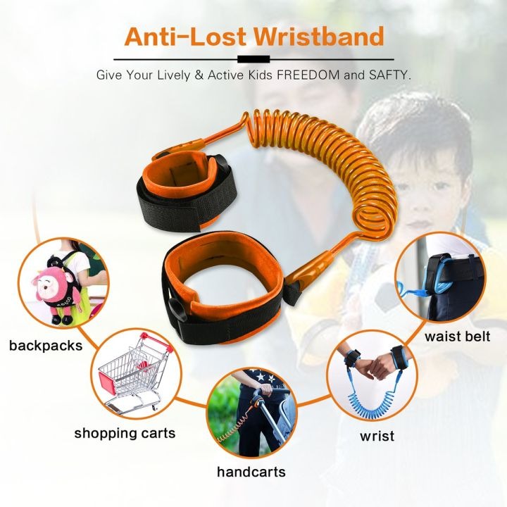Baby Safety Harness Wrist Link – Anti-Lost Design, 1.5m / 1.8m Options, Comfortable & Secure | orange |