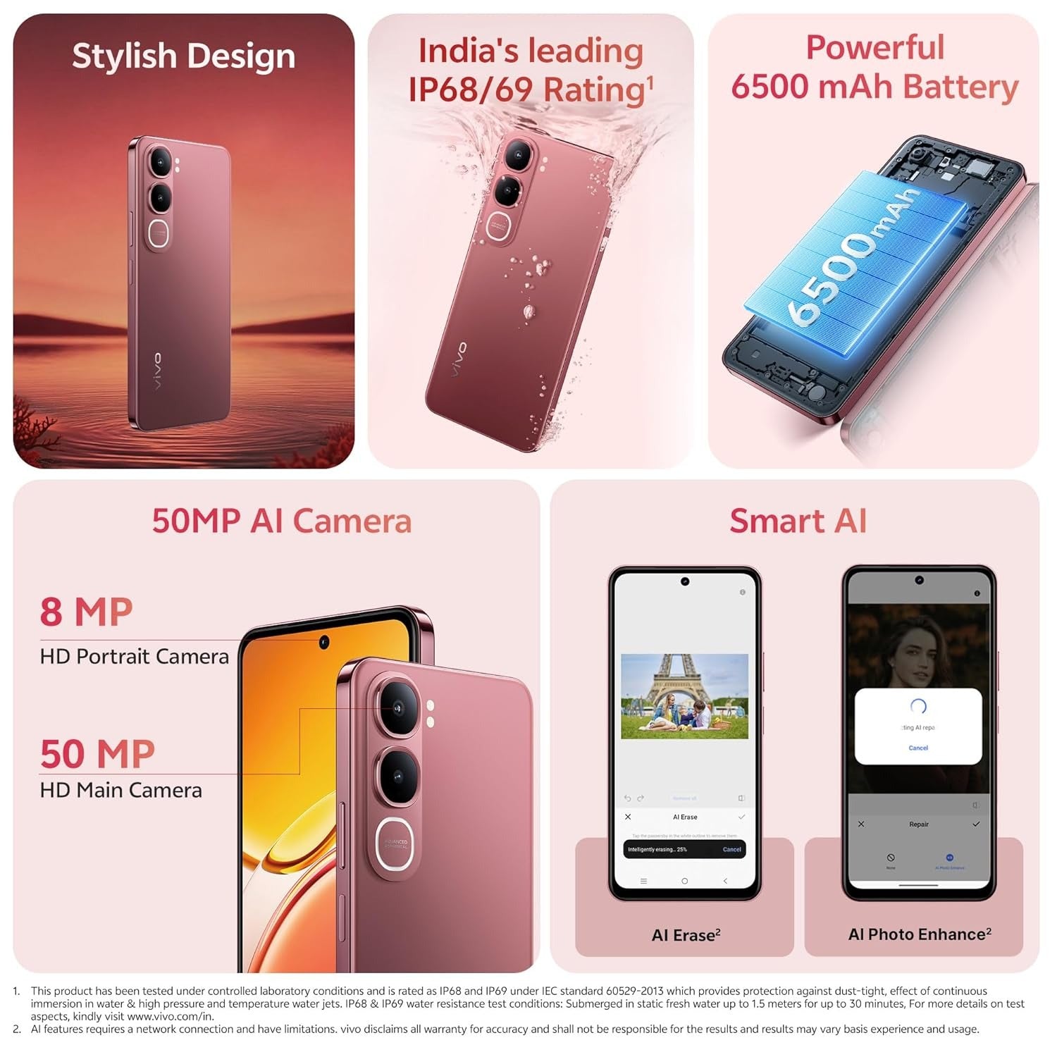 VIVO -Y31 5G 6GB 128GB ROSE RED