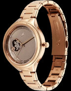 Fastrack Automatic Rose Gold Dial Metal Strap Watch For Girls