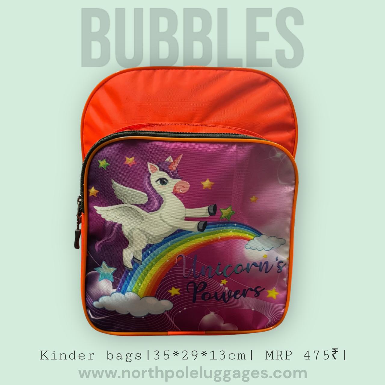 North Pole| Unicorn Theme Kinder Backpack for Girls – Multicolor,Lightweight Kinder Backpack ,Cartoon Unicorn School Bag ,Printed Unicorn Backpack, Small Size School Bag for Girls