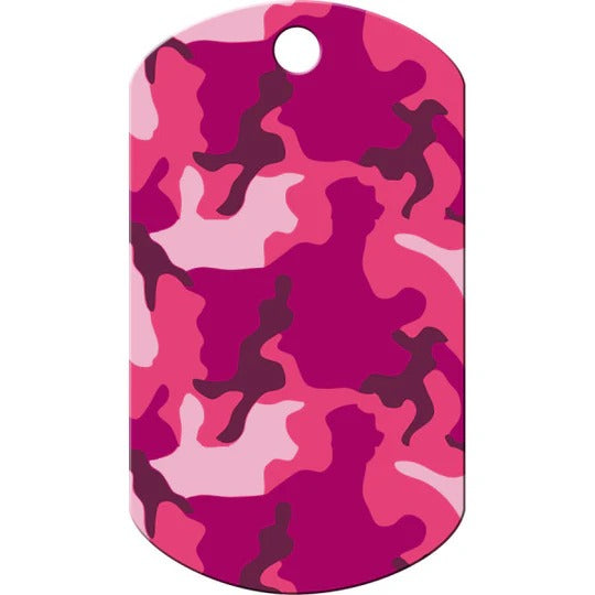 Quick Tag Camo Dog Name Tags-Pink