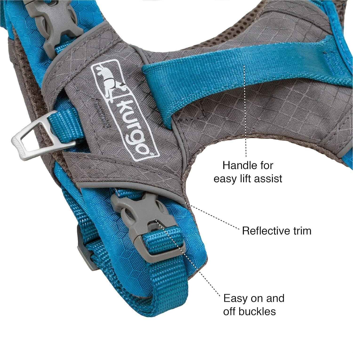 Kurgo Journey Air Dog Harness-Coastal Blue