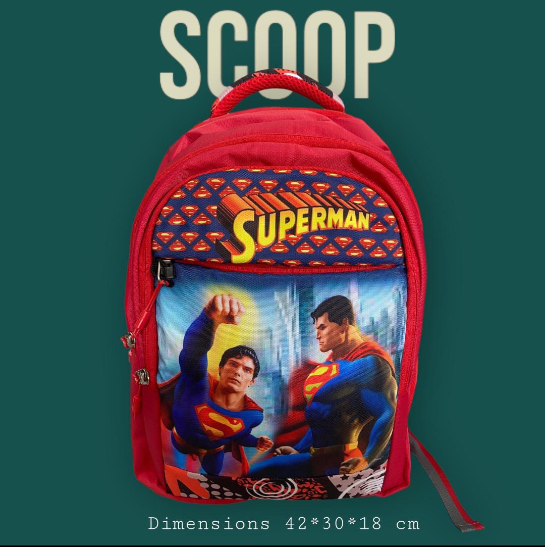 North Pole| Superman school bag,Lightweight Kids School Bag ,Durable Kids Backpack ,Cartoon Printed School Bag ,Comfortable Back Bag for Kids