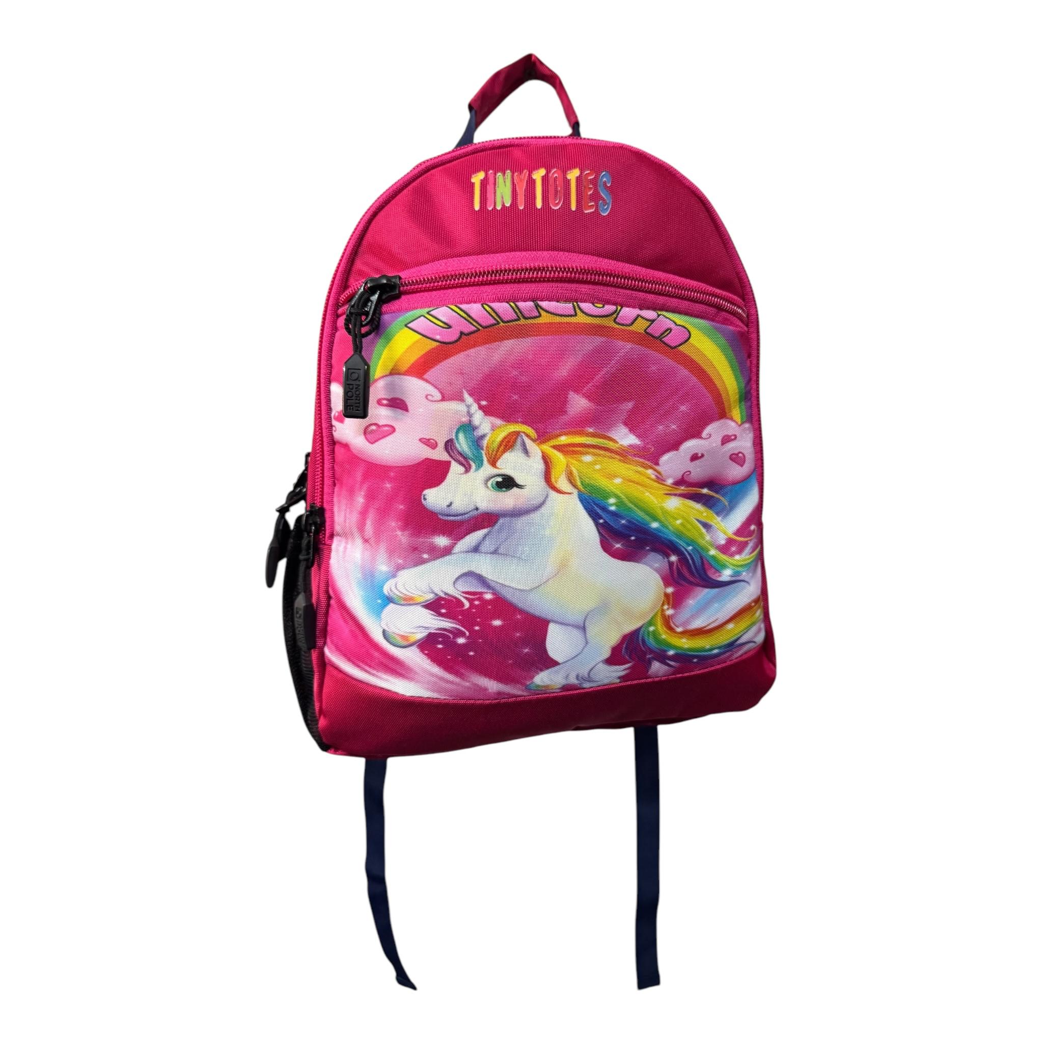 North Pole| Tinytotes Unicorn School Backpack,Cartoon Printed Backpack ,Comfortable Back Bag for Kids ,Small Size Kids Backpack