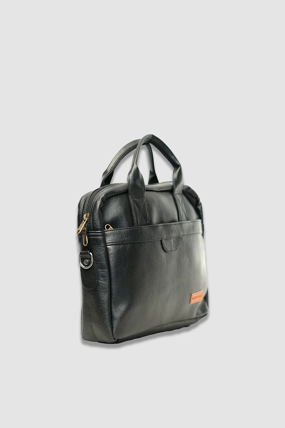 North Pole black faux leather messenger bag or briefcase,North Pole Formal Laptop Bag ,North Pole Business Briefcase