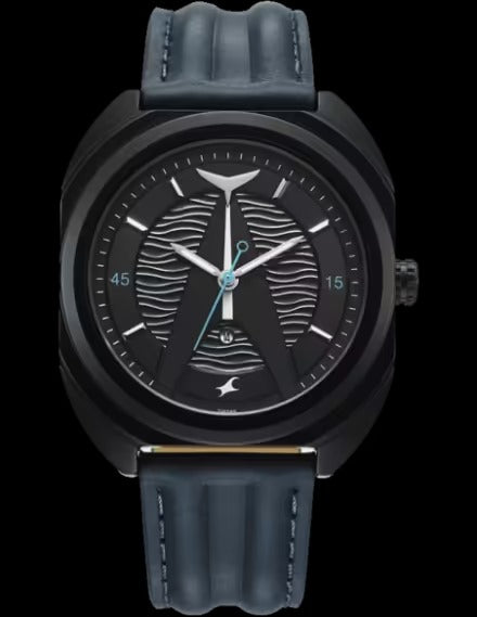 Fastrack Oceanyx Quartz Analog with Date Black Dial Blue Strap Watch