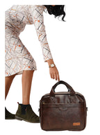 North Pole| Brown vegan leather messenger bag,Eco-Friendly Leather Messenger Bag ,Vegan Leather Office Bag