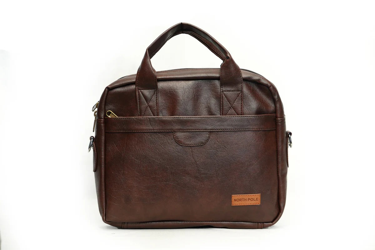 North Pole| Brown vegan leather messenger bag,Eco-Friendly Leather Messenger Bag ,Vegan Leather Office Bag