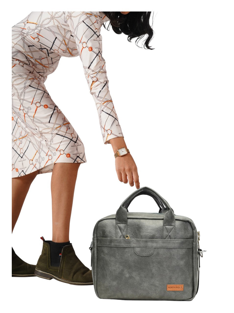 North Pole| Gray vegan leather messenger bag,Vegan Leather Messenger Bag, Gray Faux Leather Messenger Bag ,Vegan Leather Office Bag