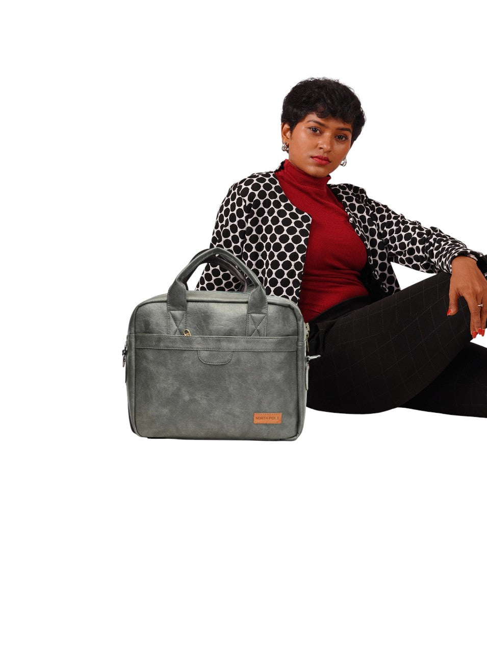 North Pole| Gray vegan leather messenger bag,Vegan Leather Messenger Bag, Gray Faux Leather Messenger Bag ,Vegan Leather Office Bag