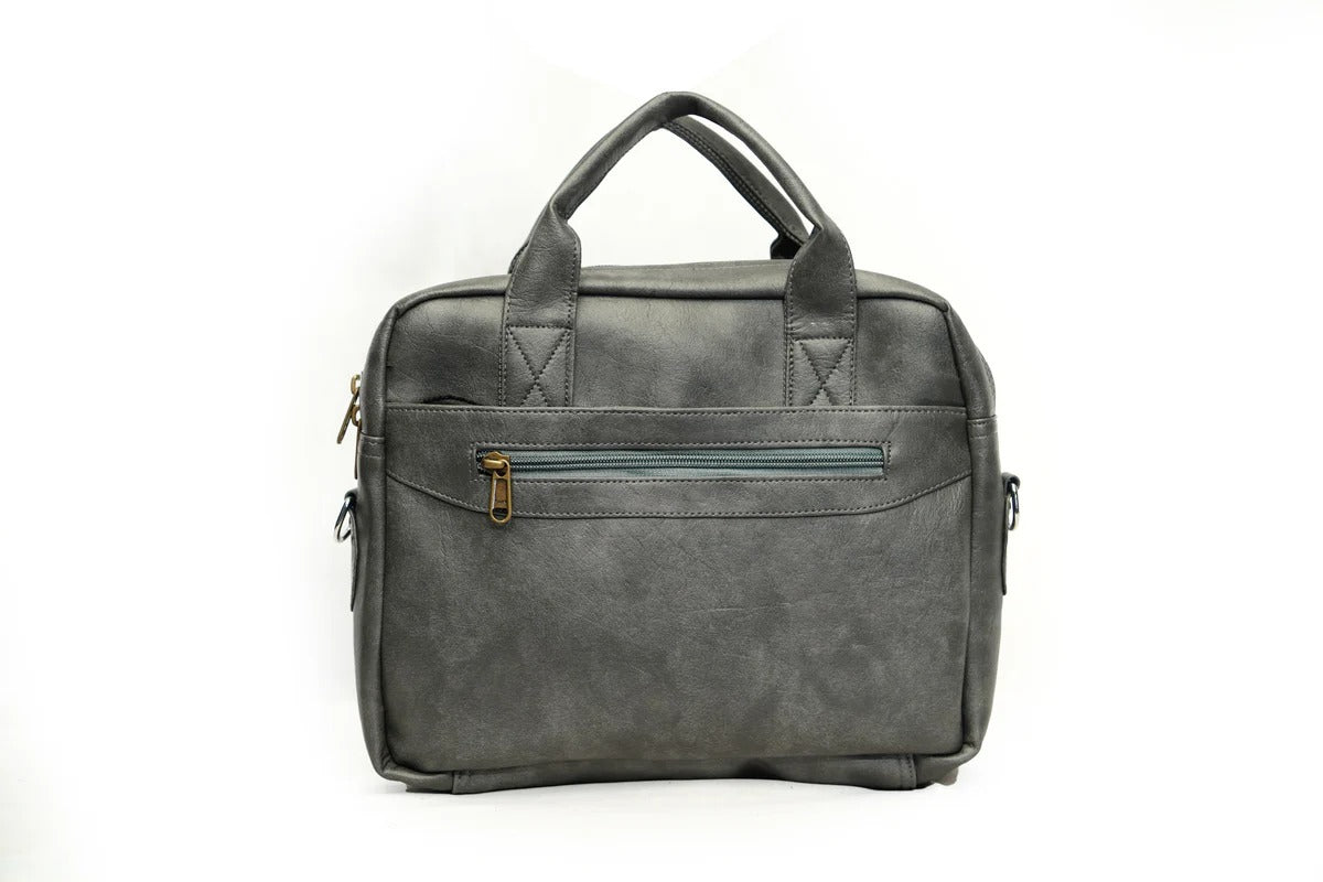 North Pole| Gray vegan leather messenger bag,Vegan Leather Messenger Bag, Gray Faux Leather Messenger Bag ,Vegan Leather Office Bag