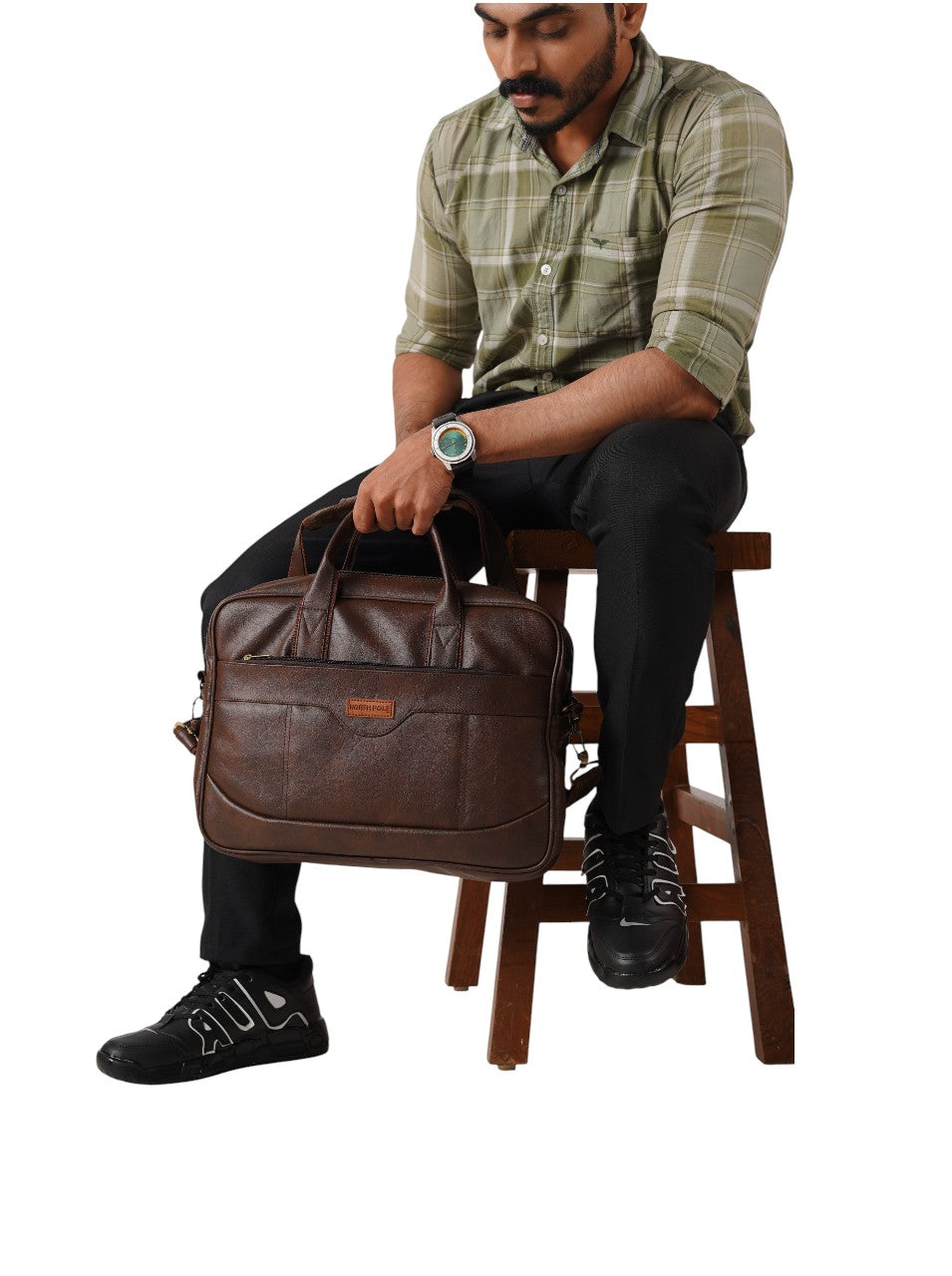 North Pole| Brown leather laptop messenger bag,Brown Leather Office Messenger Bag ,Leather Laptop Bag for Men, Brown Leather Briefcase