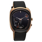 Fastrack UFO Quartz Multifunction Black Dial Black Leather Strap Watch