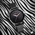 Fastrack Animal Print Quartz Analog Black Dial Stainless Steel Strap Watch