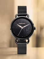 Fastrack Animal Print Quartz Analog Black Dial Stainless Steel Strap Watch