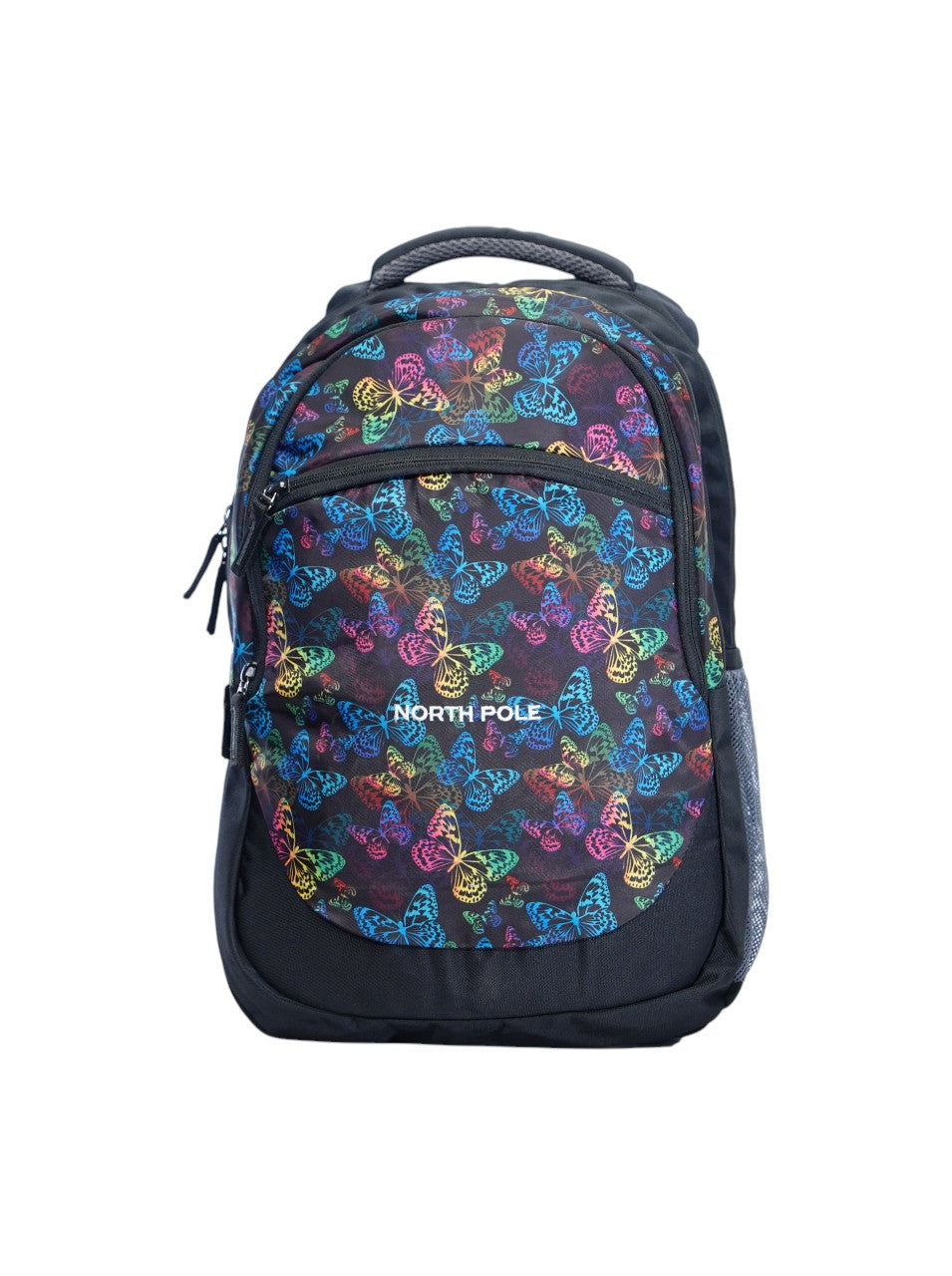 North Pole backpack with a colorful butterfly pattern,North Pole Butterfly School Bag, North Pole Kids Backpack ,Butterfly Pattern Backpack